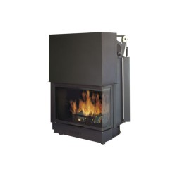 ACQUATONDO ABIERTO UN LADO KW 27 SX VASO ABIERTO CHIMENEA DE AGUA DE LEÑA