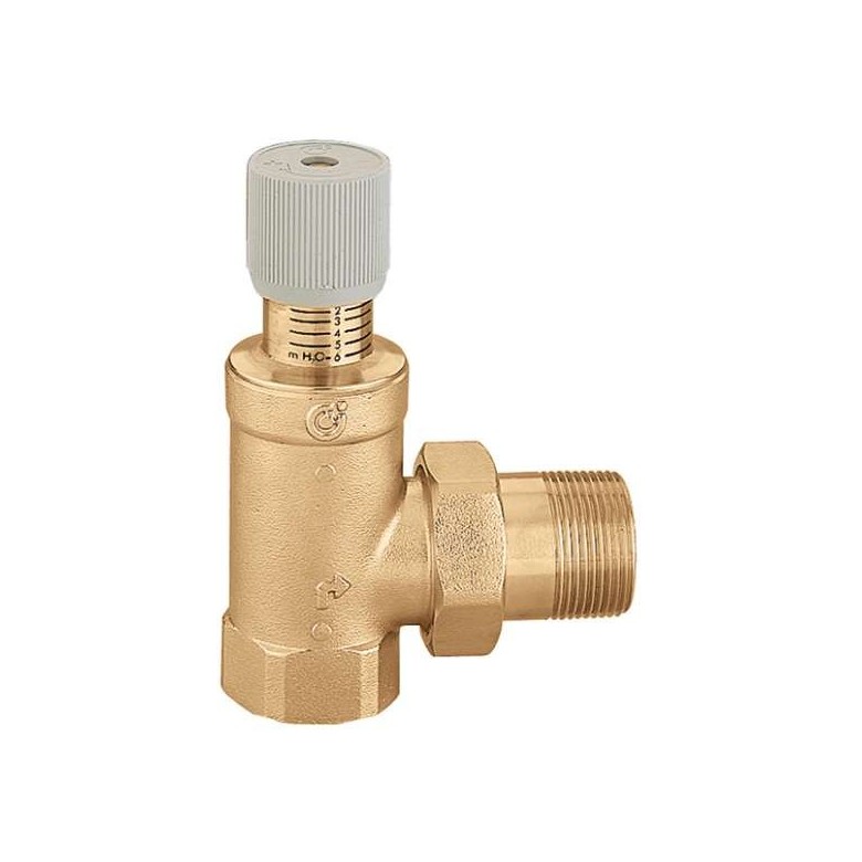 Differential by-pass valve 3/4" MALE-FEMALE (curve) 1:6 m.c.a. Caleffi 519500