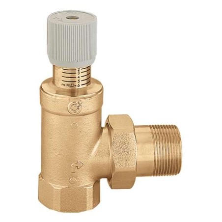 Differential by-pass valve 3/4" MALE-FEMALE (curve) 1:6 m.c.a. Caleffi 519500
