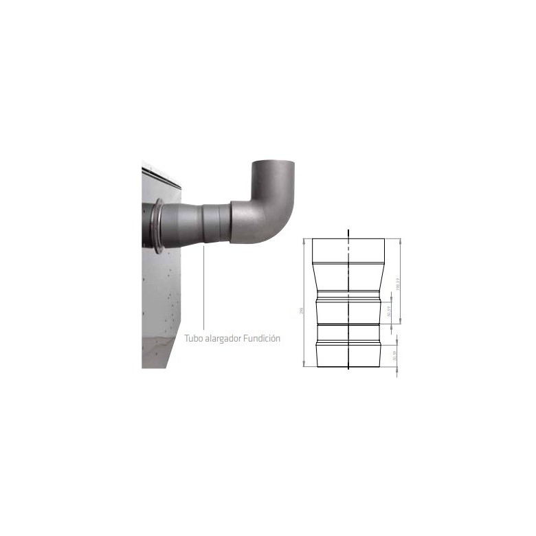 TUBO FUNDICION SALIDA GASES COCINAS LASIAN  D/150MM