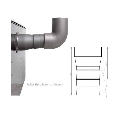 TUBO FUNDICION SALIDA GASES COCINAS LASIAN  D/150MM