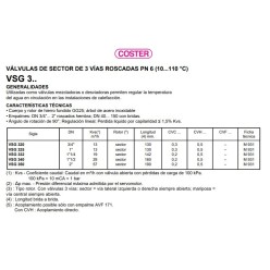 VALVULA DE SECTOR 3 VIAS ROSCADAS VSG 340 1"1/2