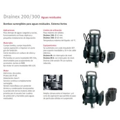 BOMBA SUMERGIBLE DRAINEX 202T TRIFÁSICA