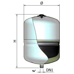 VASO DE EXPANSÃO    ÁGUA QUENTE SANITÁRIA 3/4"- 8 BAR 11 LTS