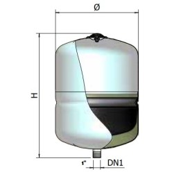 VASO DE EXPANSÃO    ÁGUA QUENTE SANITÁRIA 3/4"- 8 BAR  24 LTS