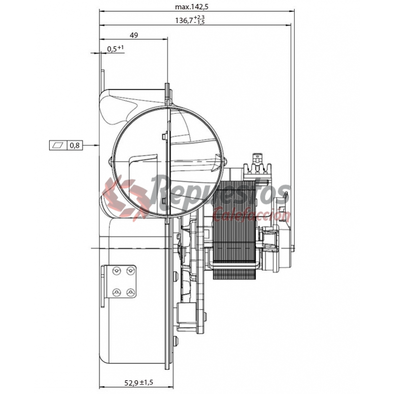 Extracteur de fumée EBM RR152/0020-3030 EDILKAMIN