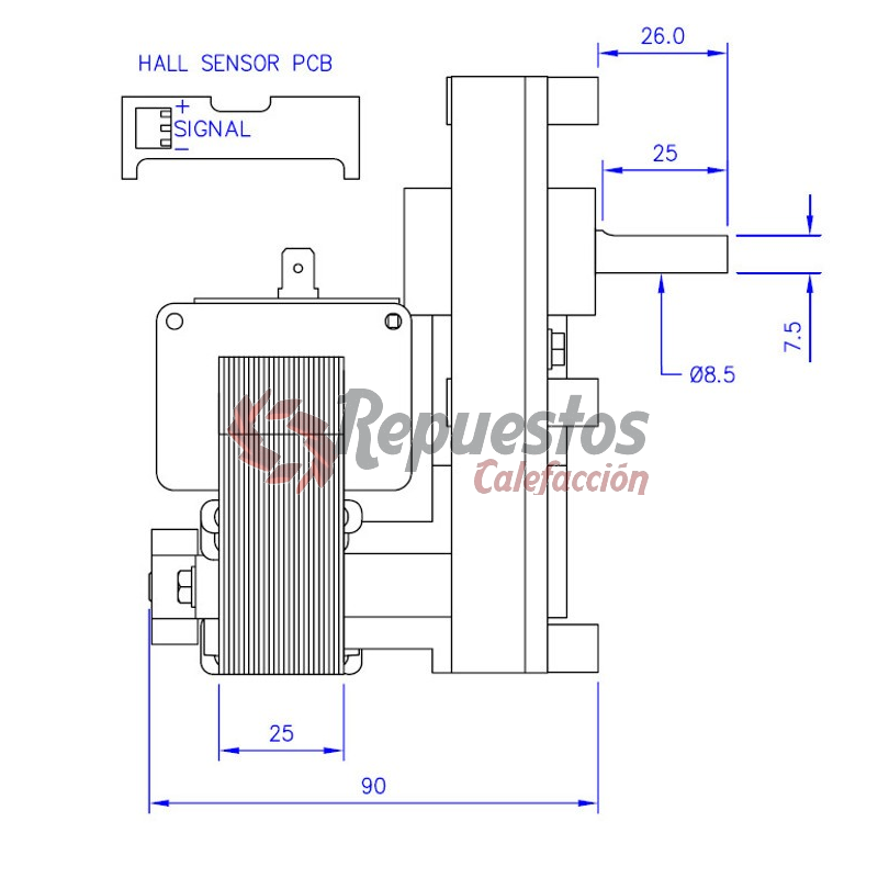 Motoriduttore per stufe a pellet serie T3 FB1263