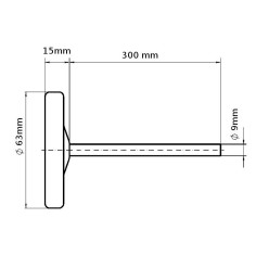 Termómetro para hornos bulbo: 300 mm 0-500°C