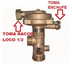 Válvula presostática para Immergas. grupo de 3 vías con conexión de 1-1/2H y 1 acoplamiento presión