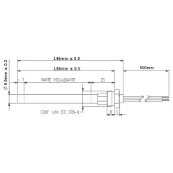 Bougie d´allumage pour poêle à granulés: 9,9 mm x 100 mm 3/8 190 Watt