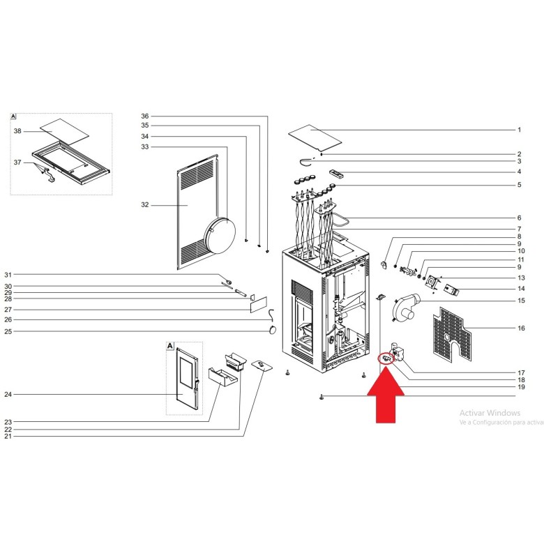 VALVULA SEGURIDAD ESTUFA PELLETS BAXI