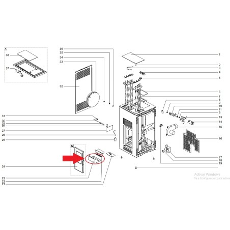 RECOGECENIZAS ESTUFA PELLETS BAXI