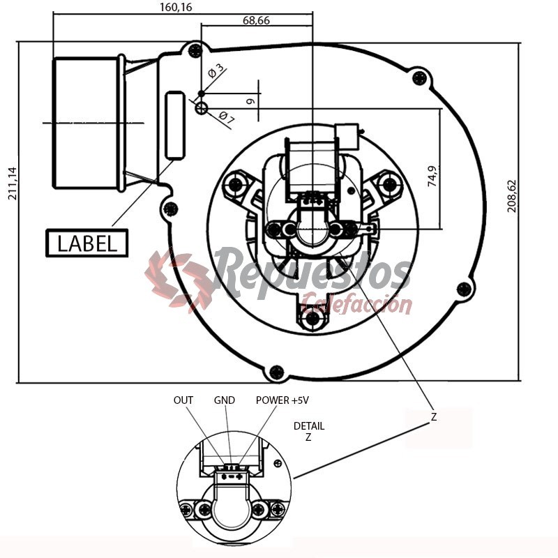 EXTRACTOR DE HUMOS PARA ESTUFAS DE PELLETS (EBM-32W) - Ecobioebro