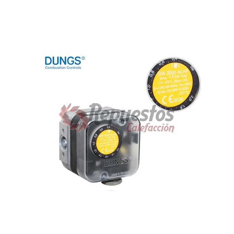 GW 2000 A4 HP IP54 400-2000mbar. PRESSURE SWITCH DUNGS 246665