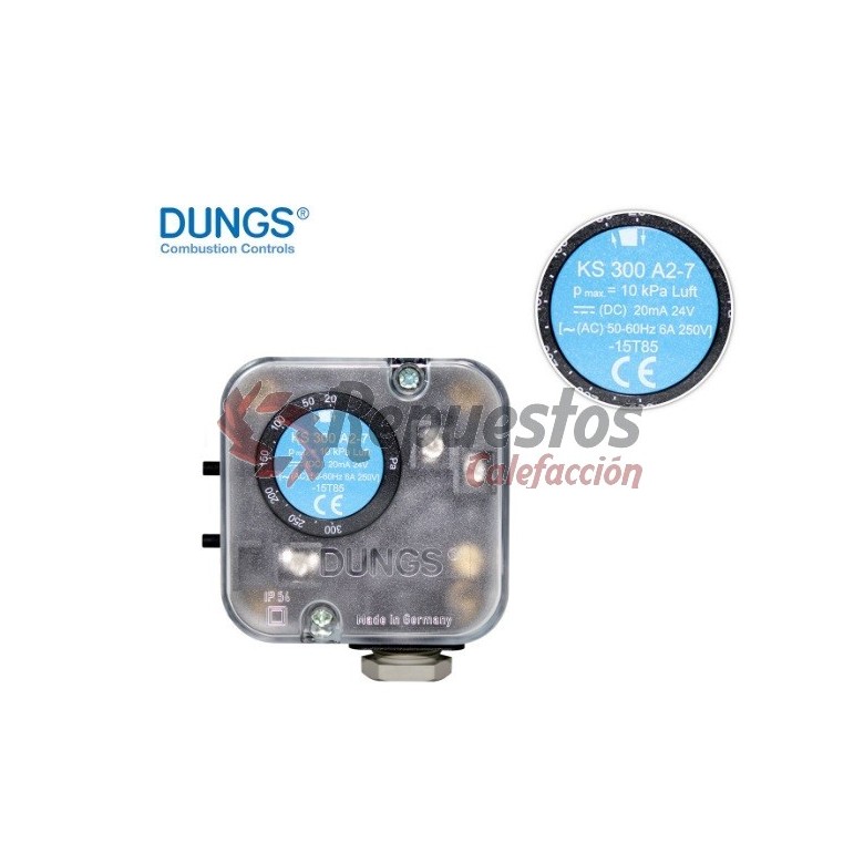 KS 300 A2-7 0,2-3mbar. PRESOSTATO DIFERENCIAL AIRE DUNGS 257843