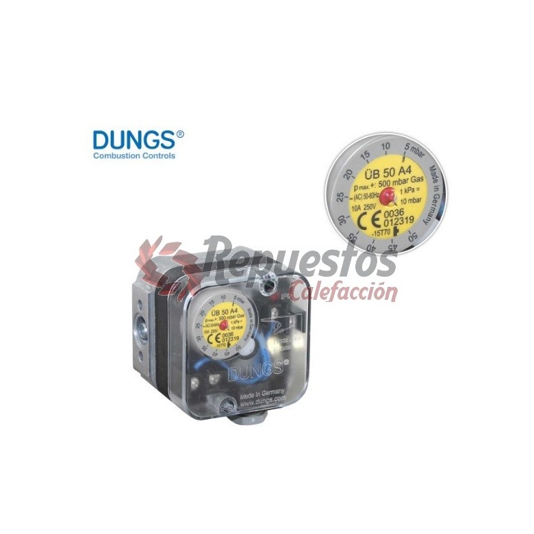 ÜB 50 A4 2,5-50mbar. PRESSURE SWITCH DUNGS 210537