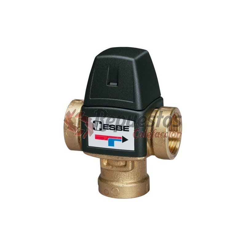 Valvola Termostatica Miscelatrice Industriale ESBE VTA 322 - Ottone, Per Acqua Calda 20-43°C, Filettatura Esterna 1"-33mm