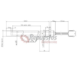 BOUGIE POUR ALLUMER POÊLES À PELLETS  -D 9.9/18 X 190/205 MM 350 W