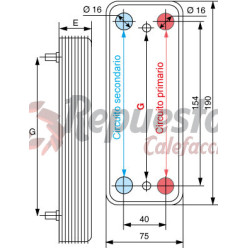 INTERCAMBIADOR PLACAS CALDERA  IMMERGAS MINI 24 KW 1.022219