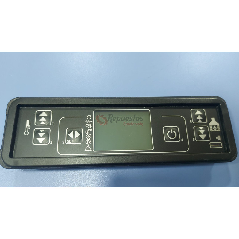 Tastiera Display LCD F047_2 Micronova Per Scheda Controllo Stufe A Pellet - 6 Tasti, Incasso Orizzontale 160x50x23 Mm