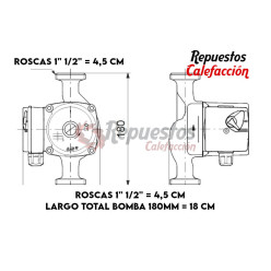 ESQUEMA  BOMBA CALDERA WILO RS 25/6-3 180