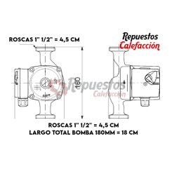 POMPA CIRCULATORE ANTARES UPMH 25-80 1 1/2" 180MM
