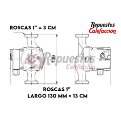 CIRCULATION HEATING PUMP ECOFOREST HIDROCOPPER  RS15/5-3 1" 130mm