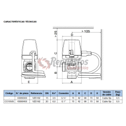 ESBE VZD162 MACHO  2-P 230V G1 20-6,0 (43080400)