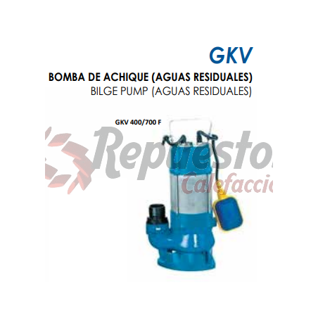 BOMBA ACHIQUE GUT GKV 400 F