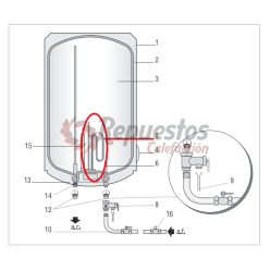 RESISTENCIA TERMO 1500W COINTRA TNC 150-FERROLI SEV 50/80/100/150