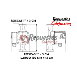 BOMBA AGUA CALIENTE SANITARIA TACO ES2 PURE C40 1" 130MM