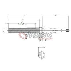 IGNITER FOR PELLET STOVE ECOTECK 300W 55537